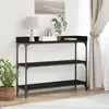 vidaXL Table Console avec étagère Chêne noir 100 x 30 x 80 cm
