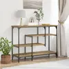 vidaXL Table Console avec étagère chêne artisanal 100 x 35 x 75 cm