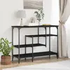 vidaXL Table Console avec étagère Chêne noir 100 x 35 x 75 cm