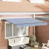 vidaXL Vidaxl Auvent Rétractable Bleu Et Blanc Et Anthracite