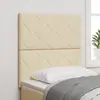 vidaXL Headboard LED Design Damier Crème 80 cm Tissu
