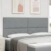 vidaXL Tête de lit LED Design Blocs Diamant Gris Clair 200 cm Tissu