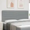 vidaXL Tête de Lit LED Design Lignes Gris Clair 200 cm Tissu