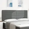 vidaXL Tête de Lit LED Design Lignes Gris Foncé 100 cm Tissu