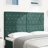 vidaXL Tête de lit LED avec bandes LED Vert foncé 144 cm Velours