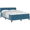 vidaXL Lit box spring avec matelas bleu foncé 140x200 cm velours