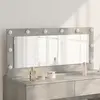 vidaXL Miroir de maquillage avec lumières LED Gris béton 100x45x18 cm