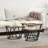 vidaXL Table basse 3 pcs Chêne artisanal Bois d'ingénierie et acier