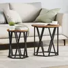 vidaXL Table D'appoint Vidaxl 2 Pièces En Bois Ancien