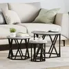 vidaXL Vidaxl Tables Gigognes 3 Pcs Bois D'ingénierie Gris Sonoma