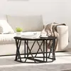 vidaXL Table Basse Vidaxl Noir Chêne 80x80x42 Cm En Bois D'ingénierie