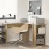 vidaXL Bureau d'angle avec étagère Chêne Sonoma 140 x 113,5 x 75 cm