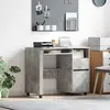 vidaXL Bureau avec roues Gris béton 91 x 50 x 77 cm Bois d'ingénierie