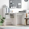 vidaXL Bureau Blanc 131,5 x 50 x 106,5 cm Bois d'ingénierie