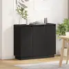 Buffet vidaXL avec LED en chêne noir 90x32x75 cm en bois d'ingénierie