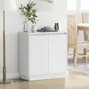 vidaXL Vidaxl Buffet Led Blanc - 71x34.5x75 Cm, En Bois D'ingénierie