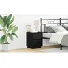 vidaXL Vidaxl Table De Chevet Avec Lumières Led Noire 39x34.5x50 Cm