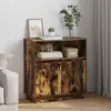 vidaXL Buffet LED Chêne fumé 71 x 34,5 x 75 cm Bois d'ingénierie