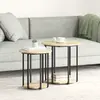 vidaXL Ensemble de tables d'appoint avec étagère 2 pcs Marron