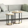 vidaXL Ensemble de tables d'appoint avec étagère 2 pcs Marron