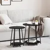 vidaXL Table D'appoint Vidaxl 2 Pièces Bois Noir Et Métal