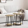 vidaXL Ensemble de tables d'appoint 2 pcs Chêne artisanal et noir