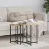 Table dappoint ronde VidaXL chêne artisanal 50x50x50 cm - pieds métal