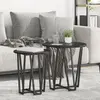 vidaXL Ensemble de tables d'appoint 2 pcs Chêne noir