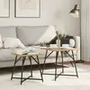 vidaXL Vidaxl Set De 2 Tables D'appoint En Chêne Massif Et Métal