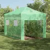 vidaXL Serre à entrée avec cadre pop-up Vert 410x280x315 cm Acier