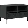 vidaXL Meuble TV noir 135x39x43,5 cm acier laminé à froid