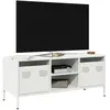 vidaXL Meuble TV blanc 101,5x39x43,5 cm acier laminé à froid