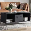 vidaXL Table basse anthracite 101,5x50x43,5 cm acier laminé à froid