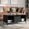vidaXL Table basse noir 101,5x50x43,5 cm acier laminé à froid