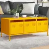 vidaXL Table basse jaune moutarde 101,5x50x43,5cm acier laminé à froid