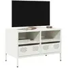 vidaXL Meuble TV blanc 68x39x43,5 cm acier laminé à froid