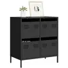 vidaXL Buffet noir 68x39x73,5 cm acier laminé à froid