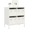 vidaXL Buffet blanc 68x39x73,5 cm acier laminé à froid
