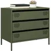 vidaXL Buffet vert olive 68x39x58,5 cm acier laminé à froid