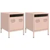 vidaXL Tables de chevet 2 pcs rose 35x39x43,5 cm acier