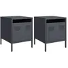 vidaXL Tables de chevet 2 pcs anthracite 35x39x43,5 cm acier