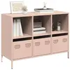 vidaXL Buffet rose 101,5x39x73,5 cm acier laminé à froid