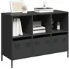 vidaXL Buffet noir 101,5x39x73,5 cm acier laminé à froid