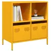 vidaXL Buffet jaune moutarde 68x39x73,5 cm acier laminé à froid