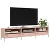 vidaXL Meuble TV rose 202x39x43,5 cm acier laminé à froid