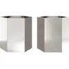 vidaXL Jardinières 2 pcs hexagone 46x40x45 cm acier inoxydable