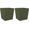 vidaXL Jardinières 2 pcs vert olive 50x50x50 cm acier