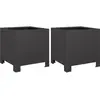 vidaXL Jardinières 2 pcs noir 30x30x30 cm acier
