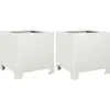 vidaXL Jardinières 2 pcs blanc 30x30x30 cm acier