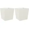vidaXL Jardinières 2 pcs blanc 50x50x50 cm acier